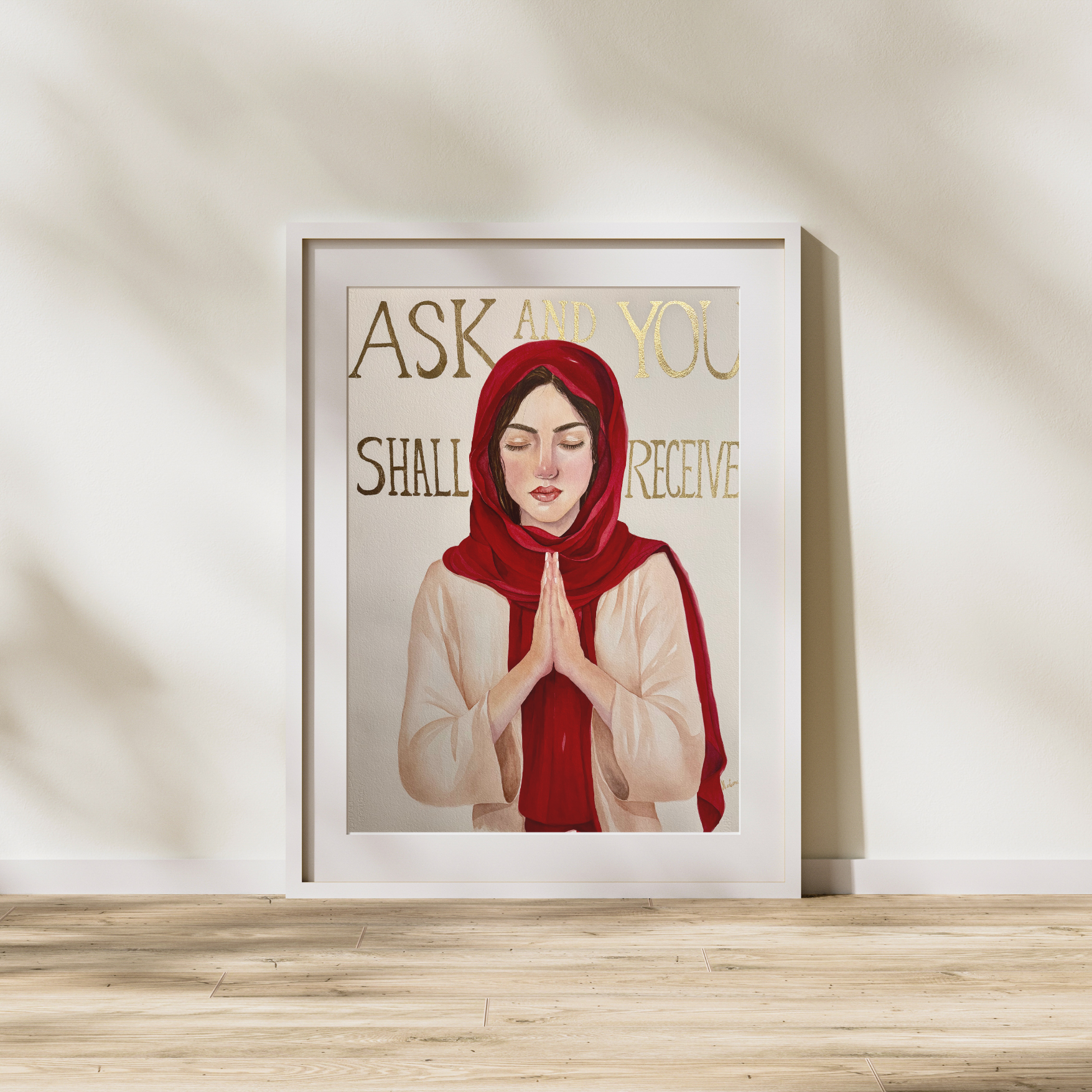 Ask - 22" x 30" Original Watercolor painting - Serie 1 Matthew 7:7 - Image 3